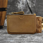 Small Leather Coin Wallet for Men & Women Zipper Mini Card Wallet - VacationGrabs