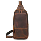 Men's Genuine Leather Crossbody Sling Bag | Black & Coffee