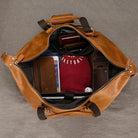 Business Leather Travel Bag Genuine Duffle for Airplane Luggage - VacationGrabs