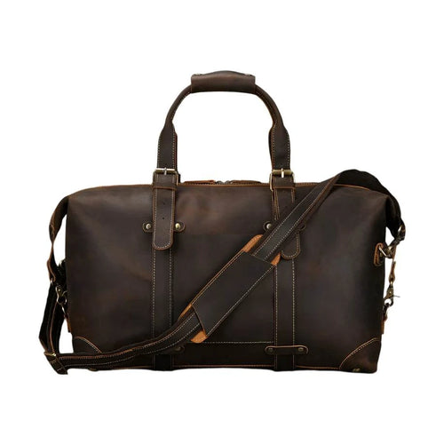 Fashion Leather Men’s Travel Duffle Bag Weekender - VacationGrabs