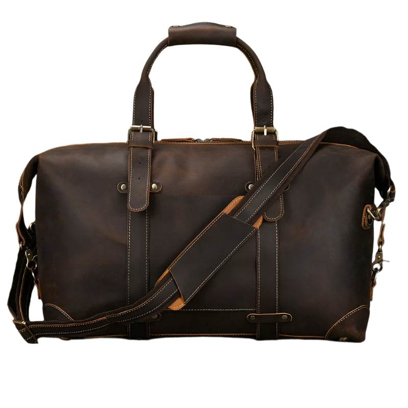 Fashion Leather Men’s Travel Duffle Bag Weekender - VacationGrabs