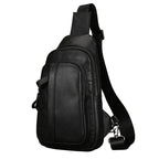 Bolso cruzado de cuero para hombre VacationGrabs con carga USB