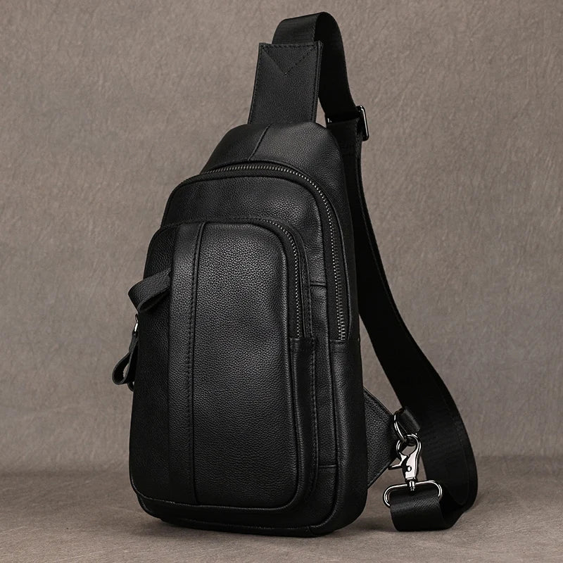 Retro Genuine Leather Crossbody Sling Bag for Men