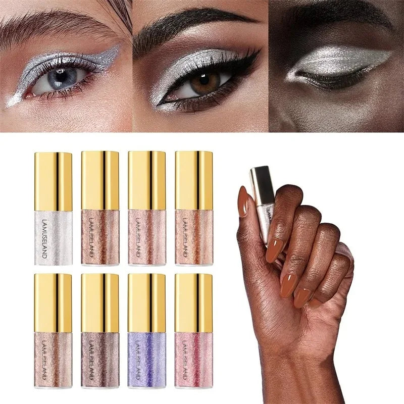 Silver Shimmer Liquid Eyeshadow, Waterproof Glitter Highlighter
