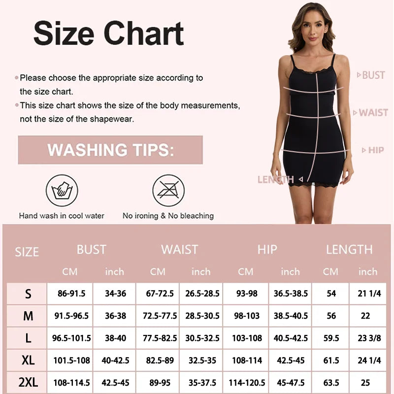 Lace Camisole Body Shaper Dress - Tummy Control & Butt Lift