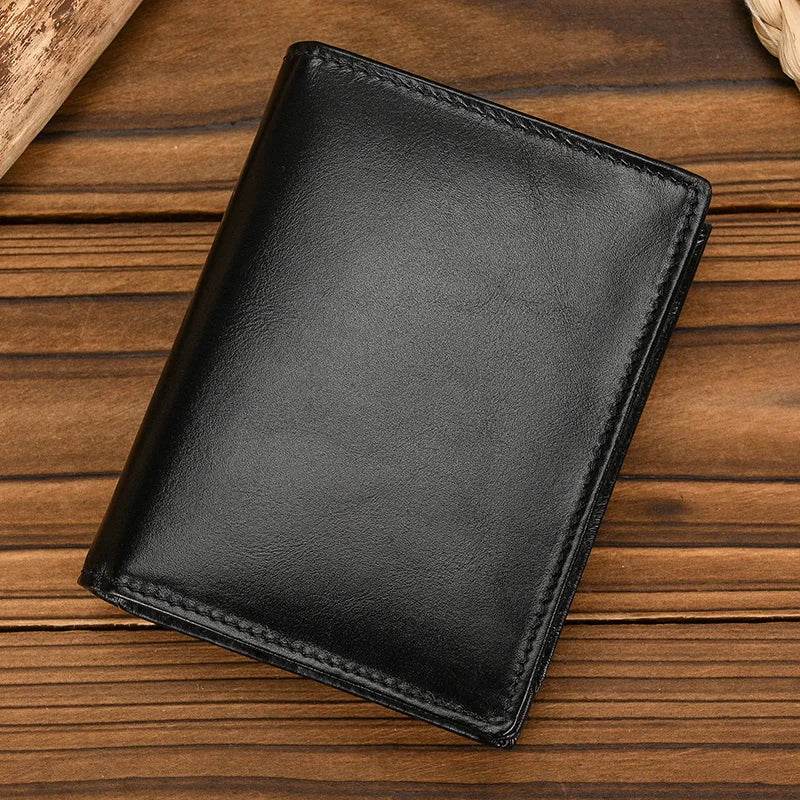 Fashion Leather Wallet for Men Crazy Horse Style Card Holder - VacationGrabs