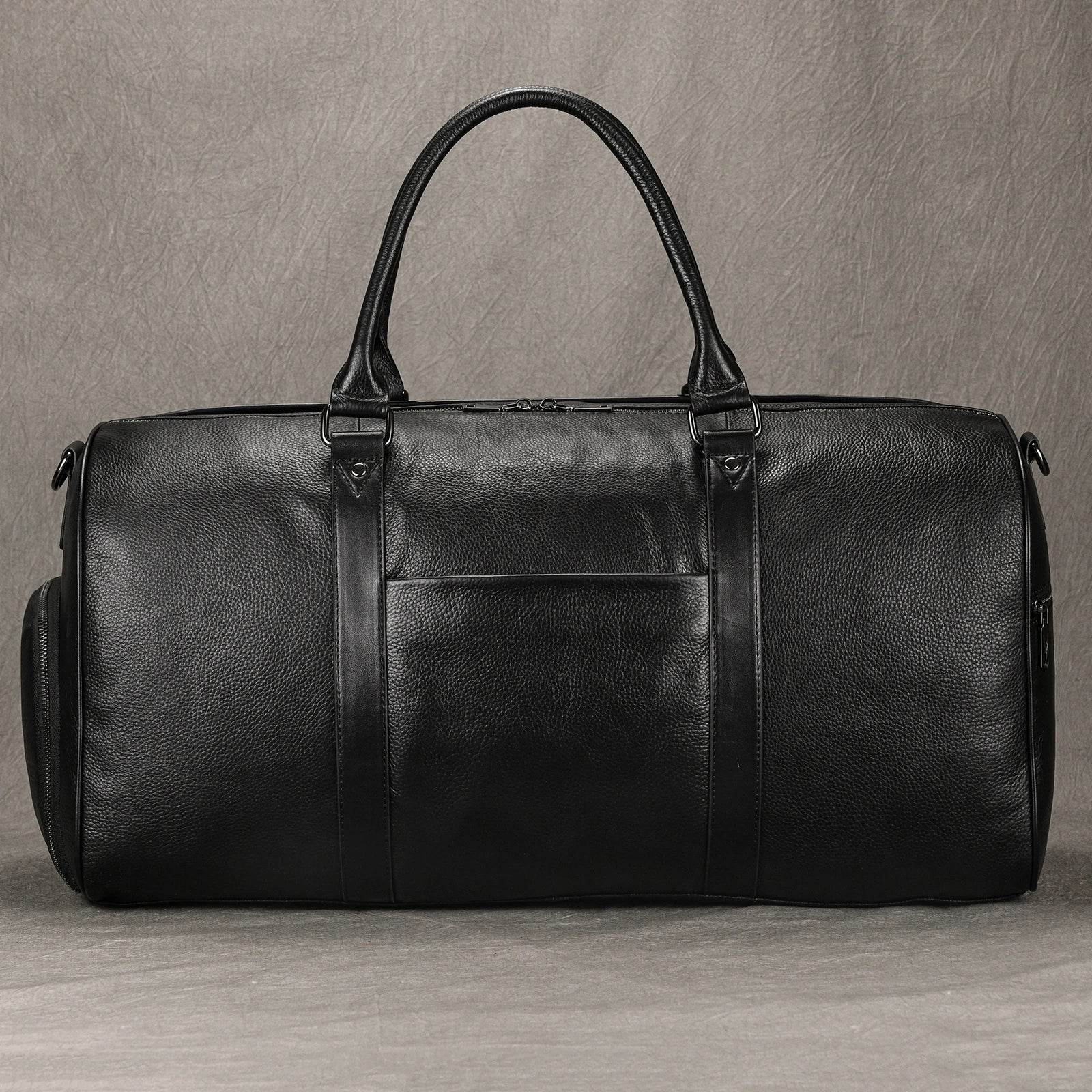 Large Capacity Men’s Genuine Leather Duffel for Travel and Fitness - VacationGrabs