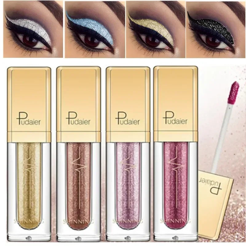 Waterproof Liquid Glitter Eyeshadow, Metallic Gel Cream