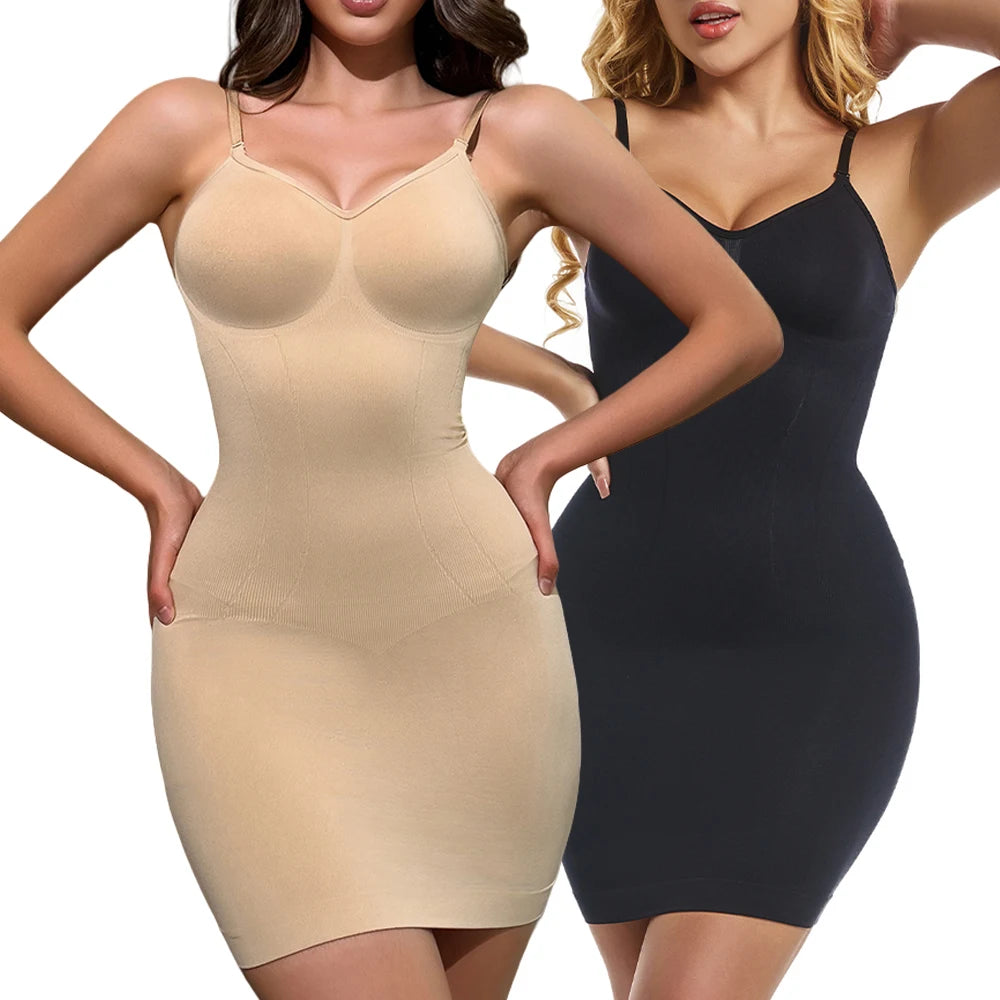 Women's V-Neck Shapewear Full Slip - Tummy Control Body Shaper