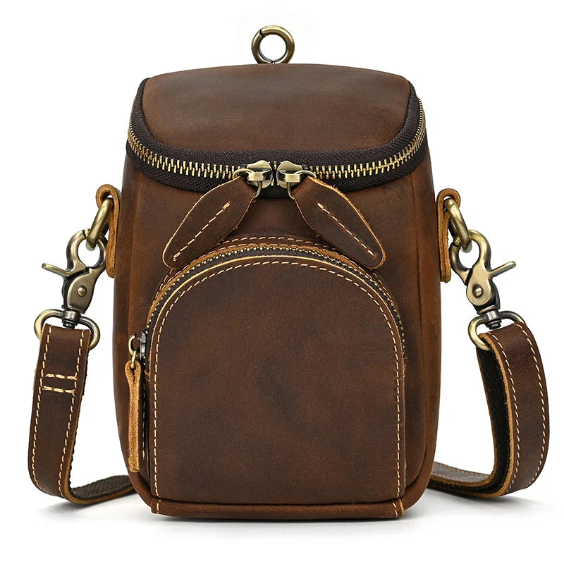 Man's Sling Bag Genuine Leather Chest Bag 2026 Hot Crossbody Bags For Men Bag for Gym Sport Bags Male Black Chest Bag Anti Theft