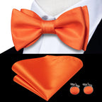 Elegant Mens Bow Tie Set with Cufflinks - Various Colors