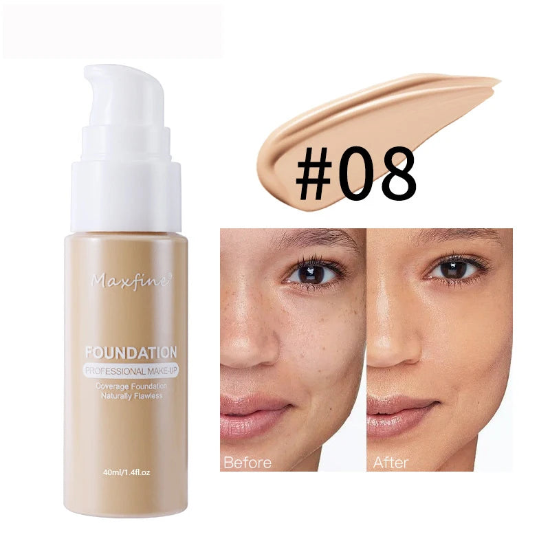 1PCS 12 Color Liquid Foundation Powder Is Light And Delicate Moisturizing High Coverage Easy To Apply And Long Lasting