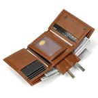 Luxury Brand Designer Men’s Leather Wallet with Coin Pouch & Card Holder - VacationGrabs