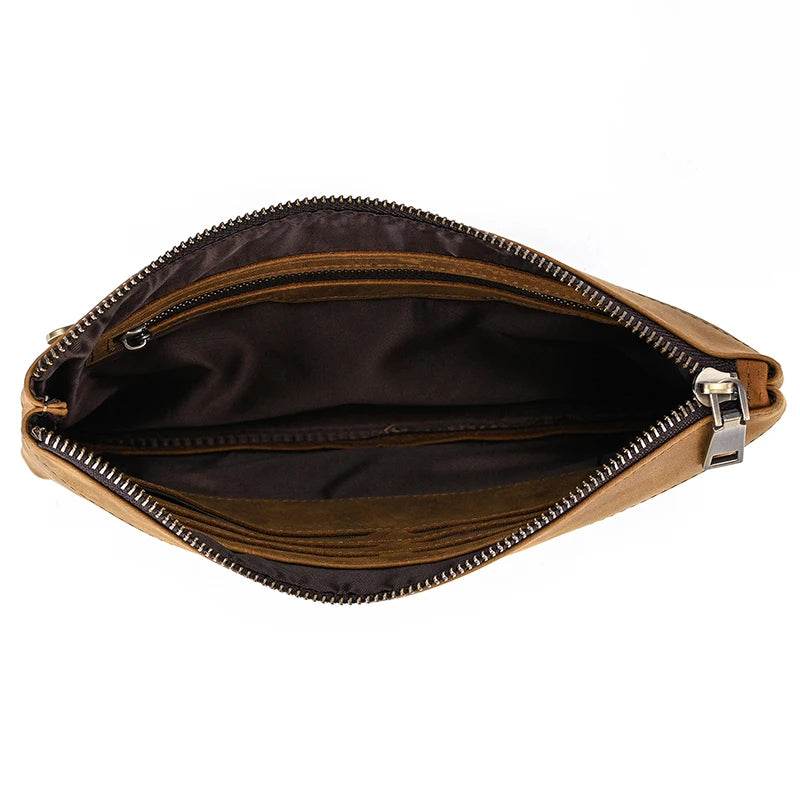 Men’s & Women’s Genuine Leather Clutch Wallet Phone Bag with Wristlet - VacationGrabs