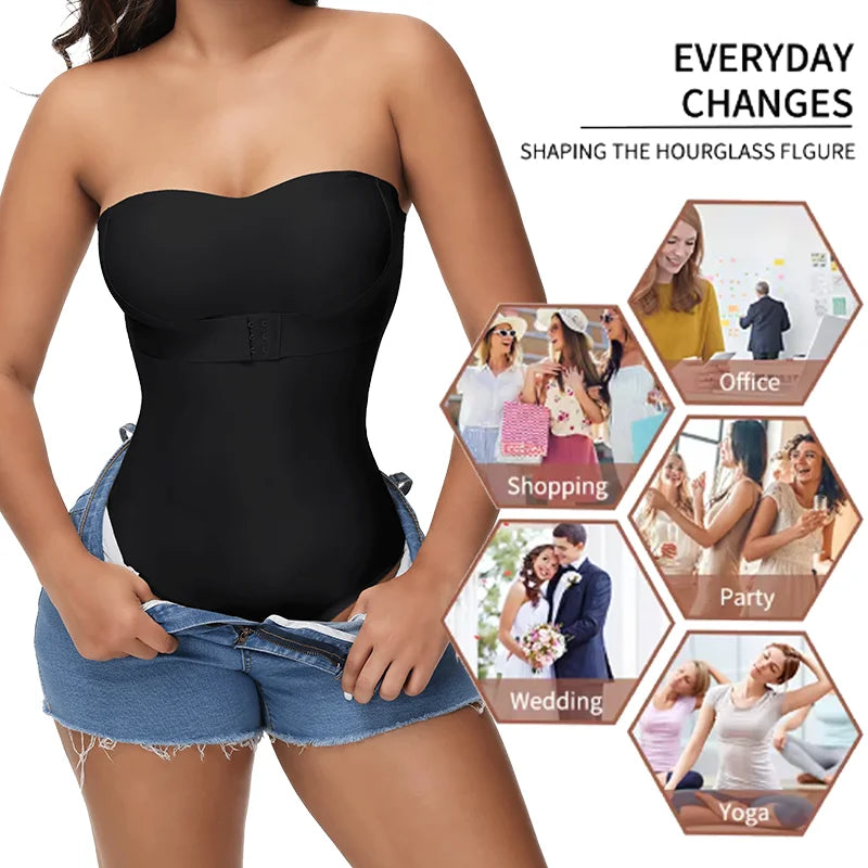 Padded Hips Shapewear Bodysuit, Tummy Control & Butt Lifter