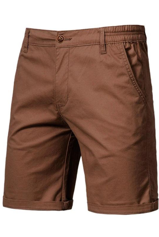  Men's Cotton Solid Shorts Casual Elastic Waist 10 Colors Vacation Shorts