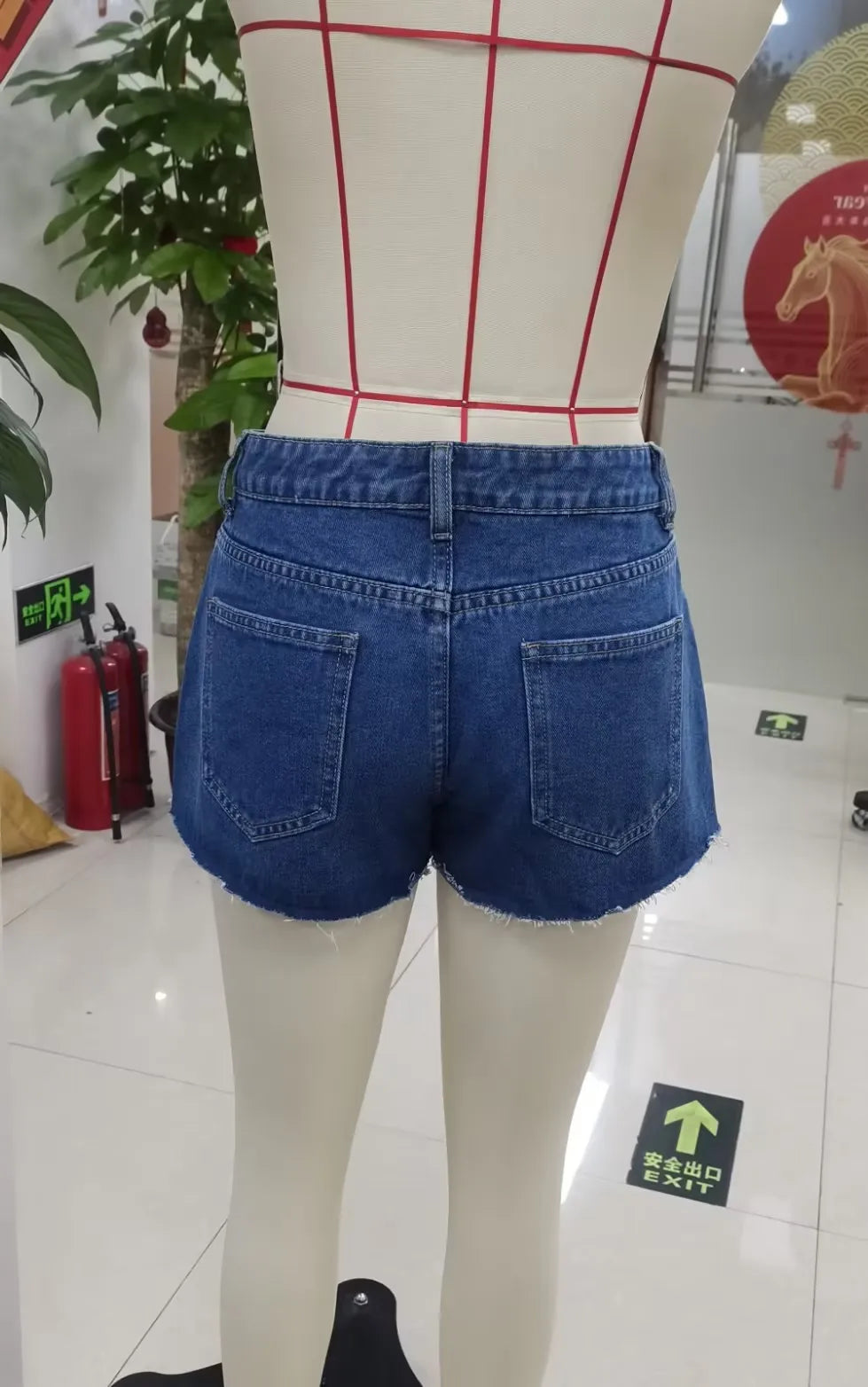 VacationGrabs Womens Low Waist Distressed Denim Shorts Frayed Raw Hem Ripped Jeans Shorts with Inner Layer Casual Streetwear Hot Pants