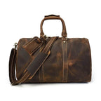 Vintage Leather Travel Duffel Hand Luggage Men’s Business Bag - VacationGrabs