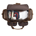 Super Large 62cm Men's Leather Duffel Travel Bag – Vintage Style - VacationGrabs