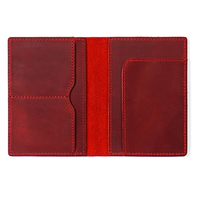 Genuine Leather Passport Holder - Vintage Travel Wallet, Handmade, RFID Blocking Cover