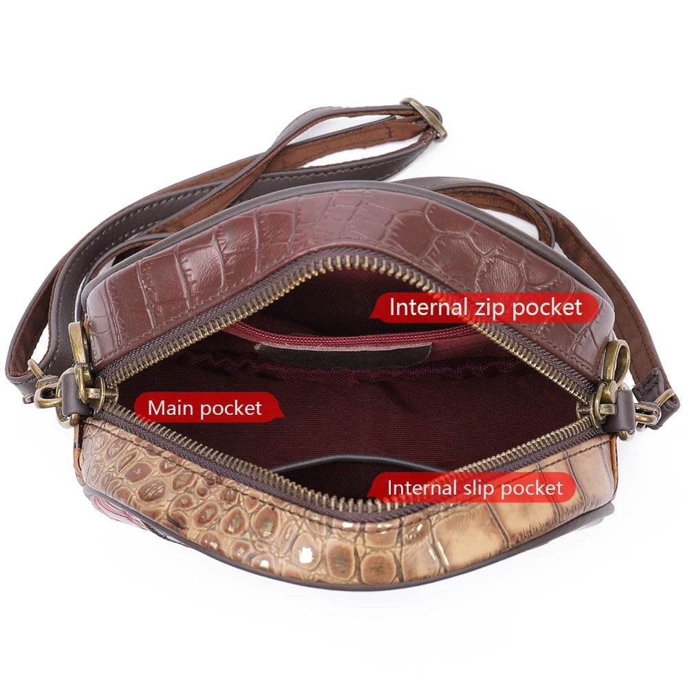 Patchwork Mini Leather Crossbody Bag for Women’s Fashion - VacationGrabs