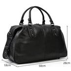 Soft Cowhide Leather Duffle Bag Large Capacity Men’s Weekend Bag - VacationGrabs