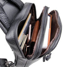 Leather Chest Sling Bag Waterproof Casual Real Leather Men Bag - VacationGrabs