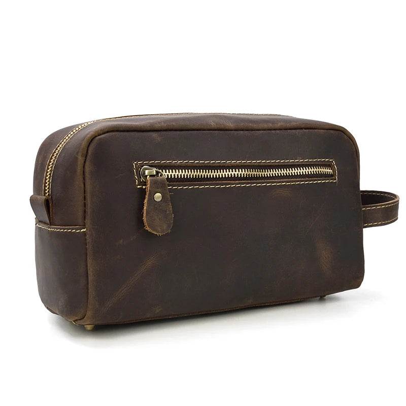 Genuine Leather Toiletry Bag for Men and Women - VacationGrabs