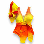 Women's Ruffle Sleeve Deep-V Bathing Suit - VacationGrabs