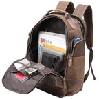 Sac à dos de voyage en cuir véritable pour homme avec compartiment ordinateur - Sac de créateur