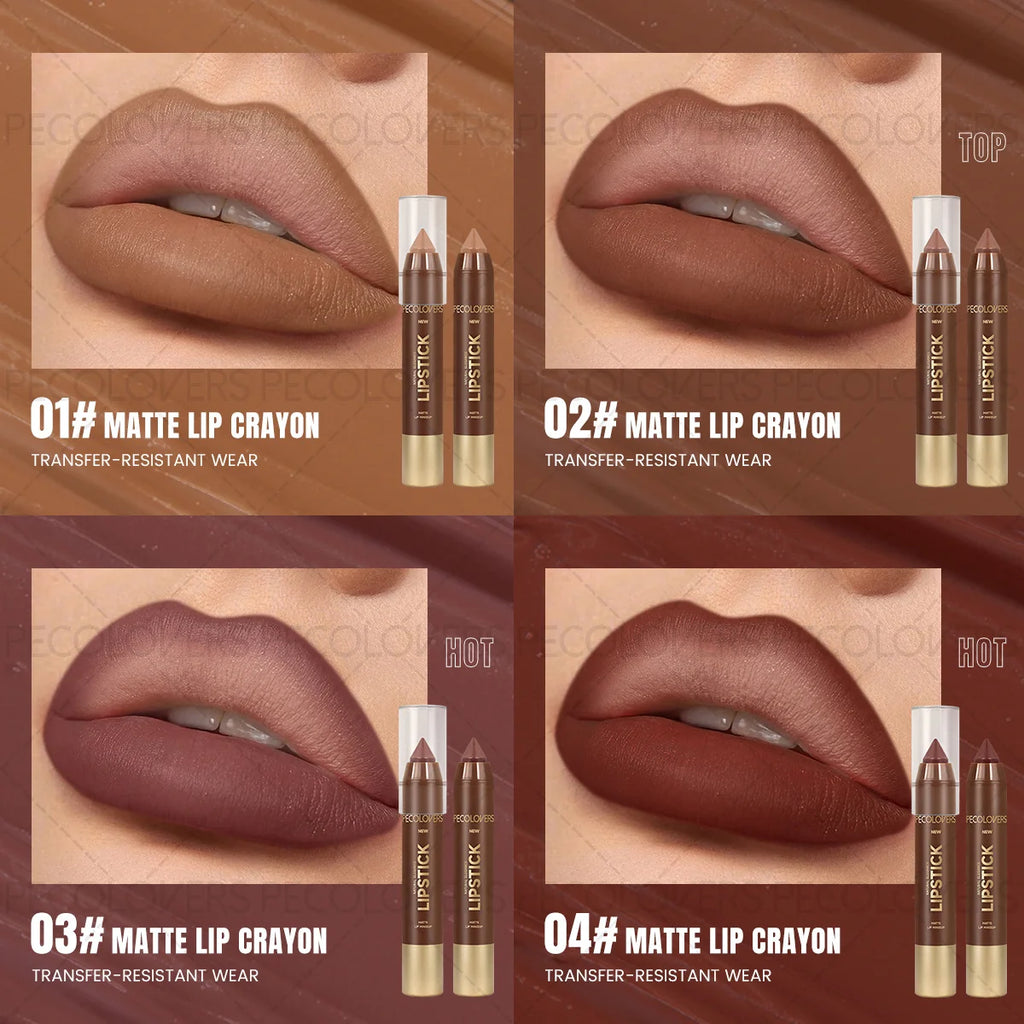 6-Piece Waterproof Matte Lip Liner Set, Long-Lasting