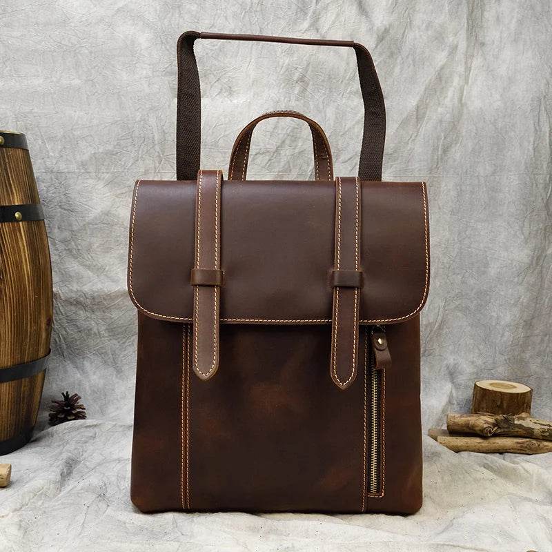 Leather Shoulder Backpack with Large Capacity for Men & Women - VacationGrabs