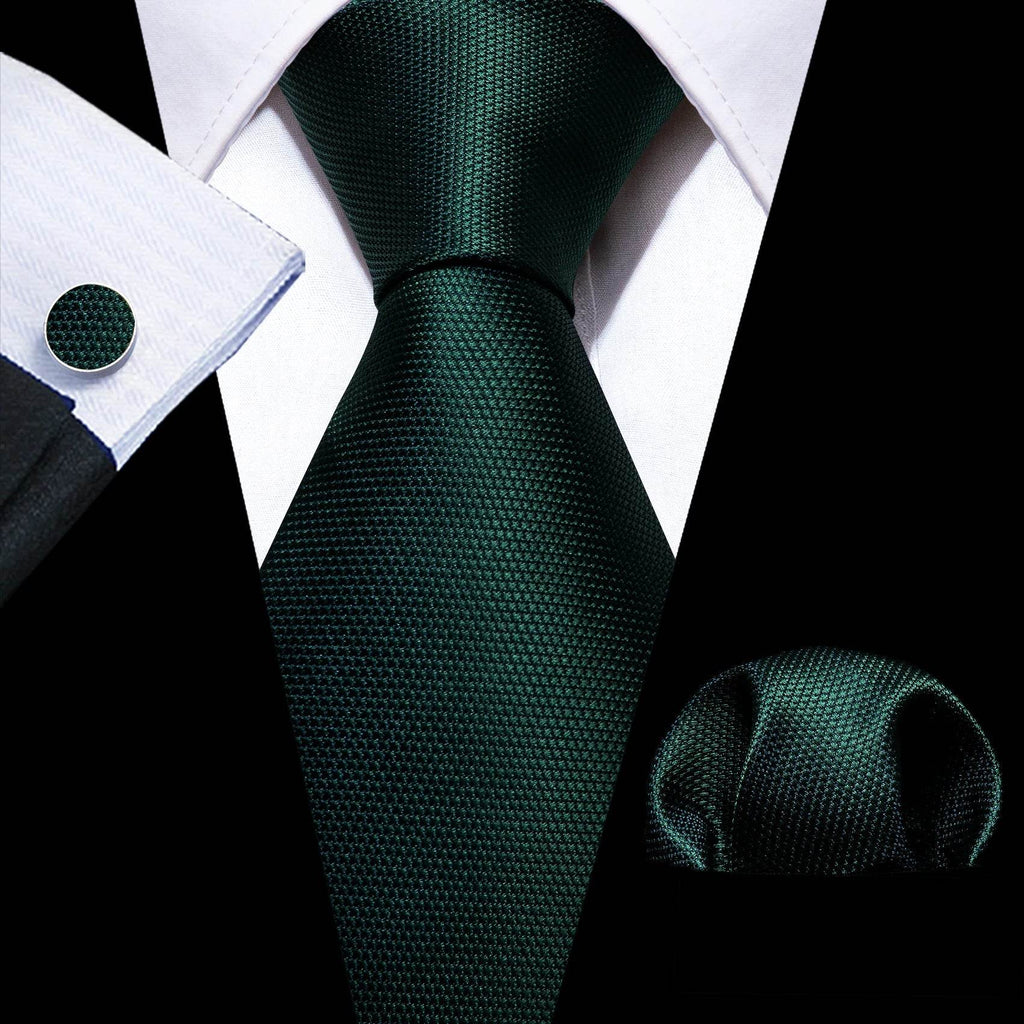 Green Silk Tie Set for Men: Multiple Shades Available - VacationGrabs