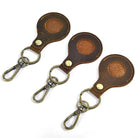 3-Piece Crazy Horse Leather Key Ring Soft Cowhide Keychains - VacationGrabs