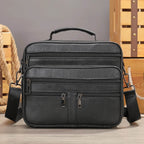 Soft Cowhide Leather Messenger Crossbody Bag for Men - VacationGrabs