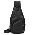 Large Capacity Leather Chest Bag Crossbody Sling Bag for Men - VacationGrabs