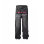 Vintage Baggy Letter Print Wide Leg Jeans for Men & Women