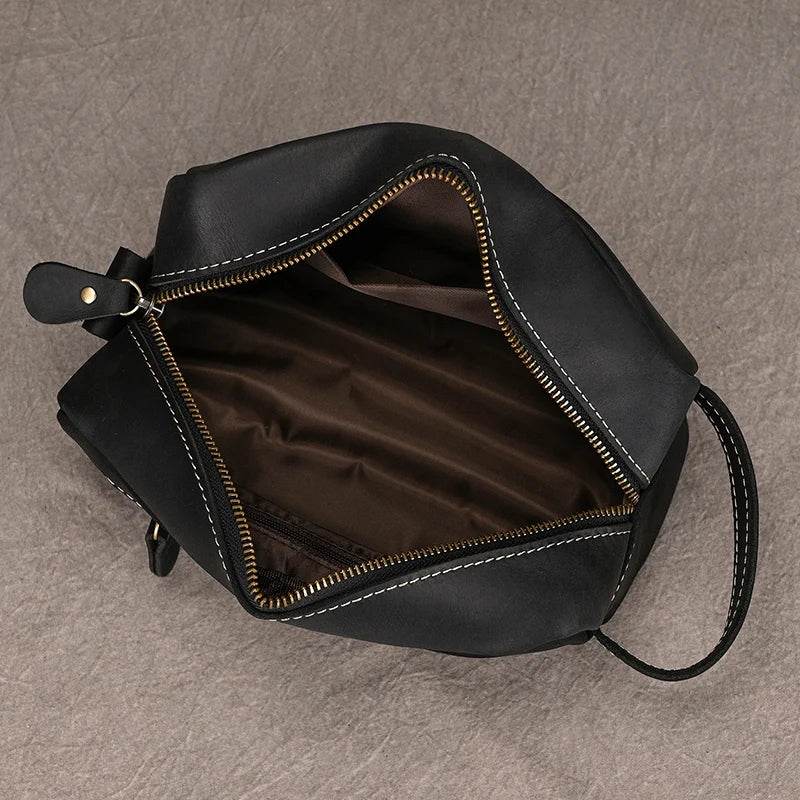 Genuine Leather Clutch Bag with Zipper for Men & Women - VacationGrabs