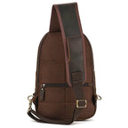 High-Quality Chest Bag USB Men Shoulder Sling Cowhide Leather - VacationGrabs