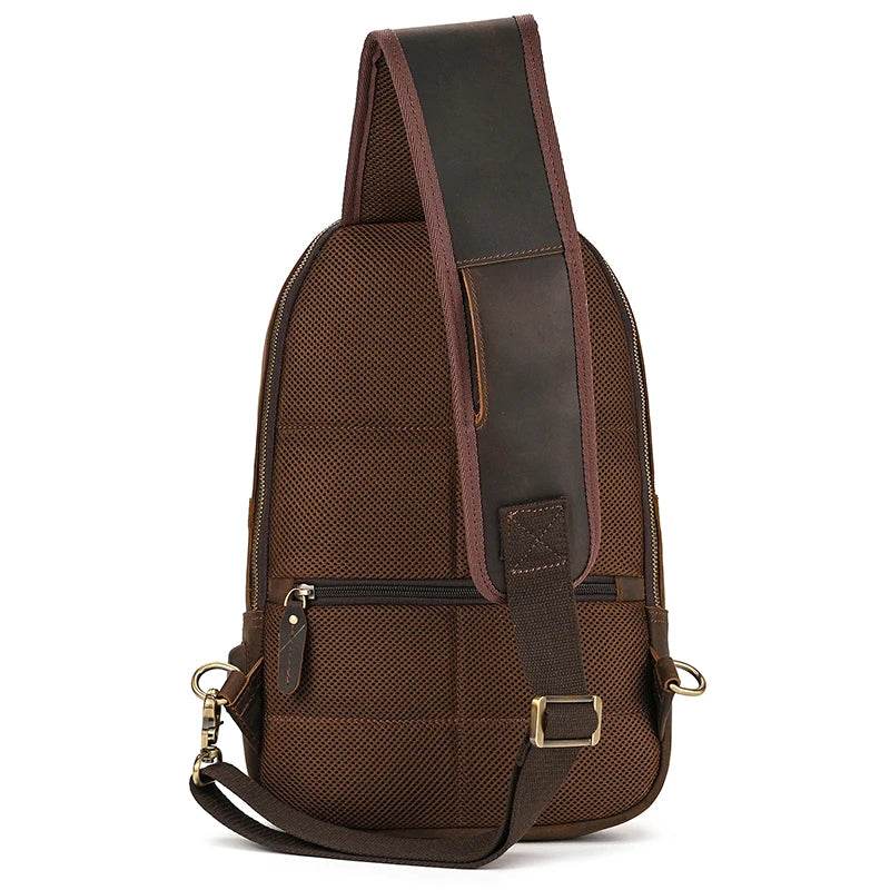 High-Quality Chest Bag USB Men Shoulder Sling Cowhide Leather - VacationGrabs
