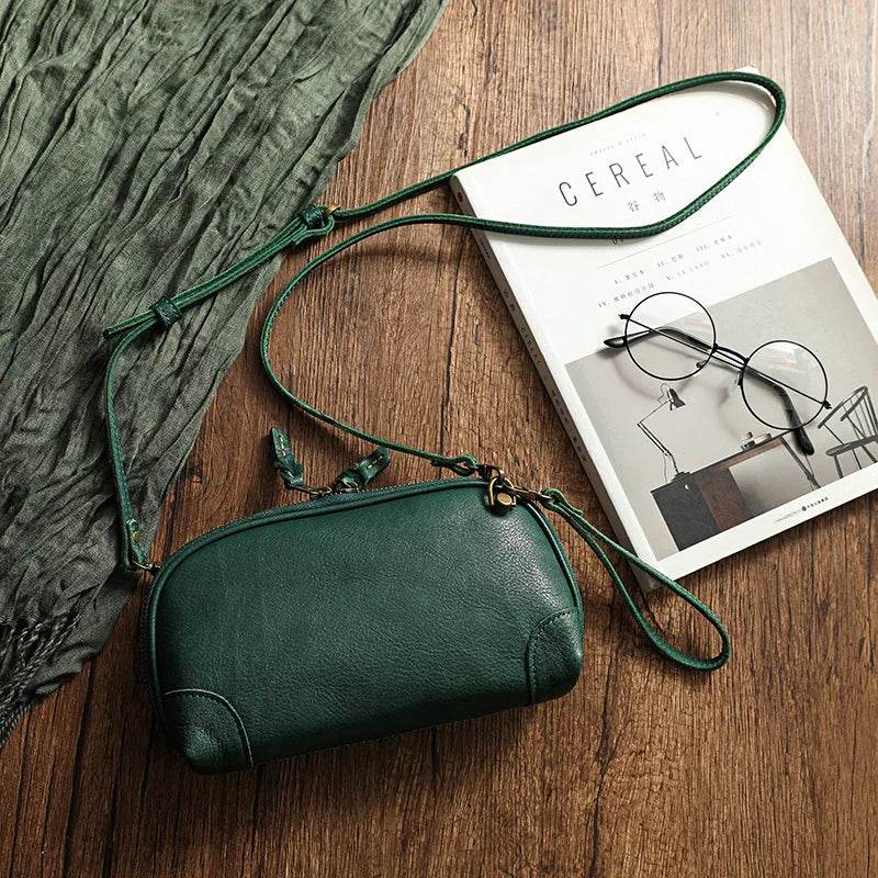 Handmade Leather Shoulder Sling Bag for Women Crossbody Clutch - VacationGrabs