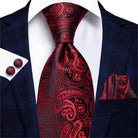 Multicolor Paisley 100% Silk Tie Sets for Men - VacationGrabs