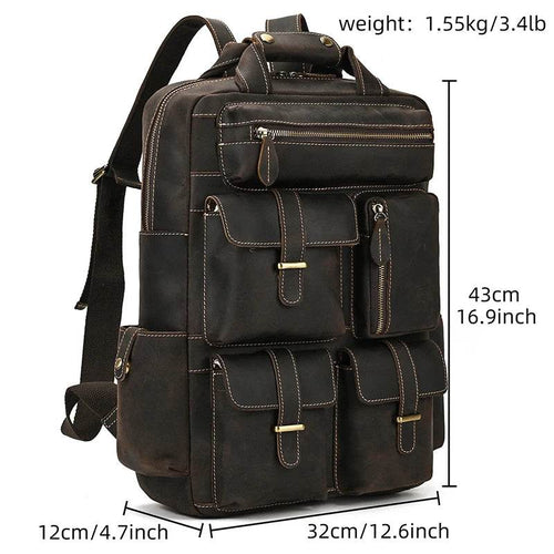 High Capacity Leather Backpack Luxury Design Men’s Travel Bag - VacationGrabs