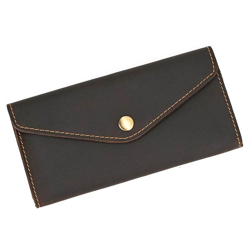 Genuine Leather Clutch Purse for Women & Men Retro Fashion Envelope Bag - VacationGrabs