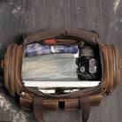 Gym Travel Bag Genuine Leather Men Large Capacity Weekend Duffle - VacationGrabs