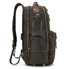 Vintage Crazy Horse Leather Backpack Men Travel Laptop School Bag - VacationGrabs