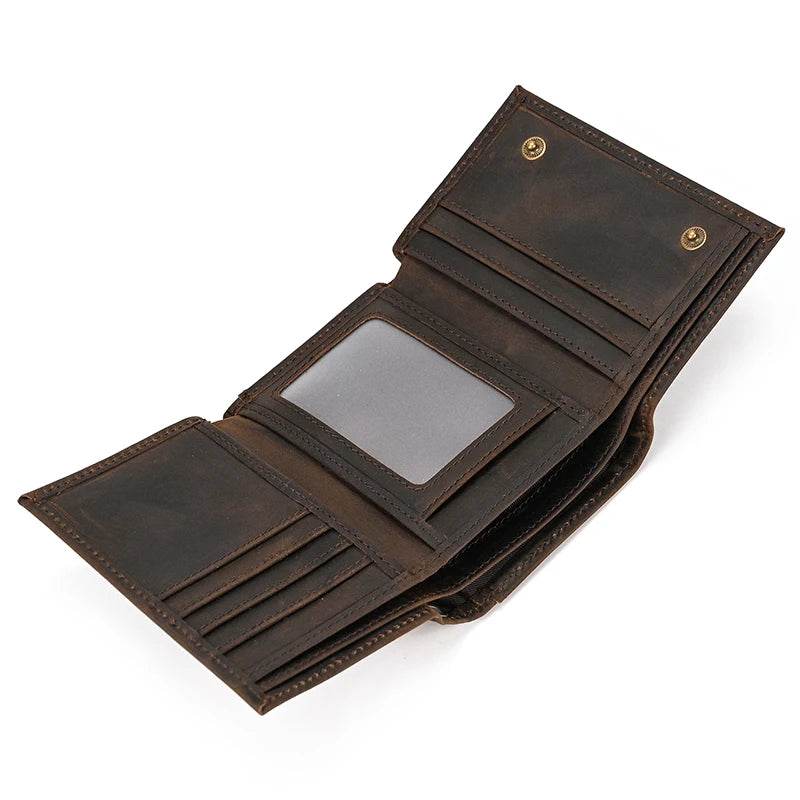 Luxury Brand Designer Men’s Leather Wallet with Coin Pouch & Card Holder - VacationGrabs