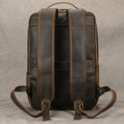 Vintage Travel Backpack Crazy Horse Leather Double Zipper Bag - VacationGrabs