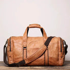 Men's Luxury Leather Travel Bag – Soft Cowhide Duffel Weekend - VacationGrabs