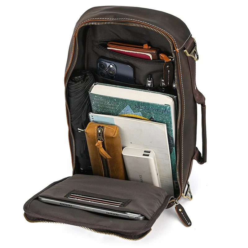 Men's Genuine Leather Chest Sling Bag with Handle